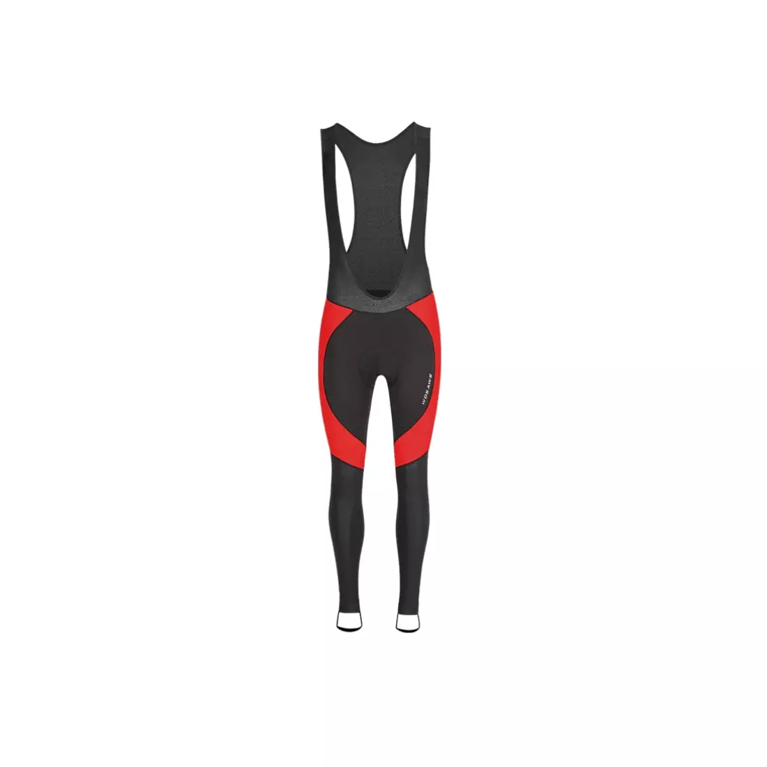 WOSAWE BL106 zateplené cyklistické kalhoty s postrojem, černo-červená gelová vložka
