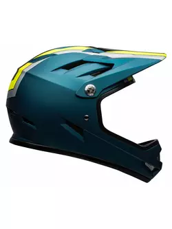 BELL SANCTION celoobličejová cyklistická helma, agility matte blue hi-viz