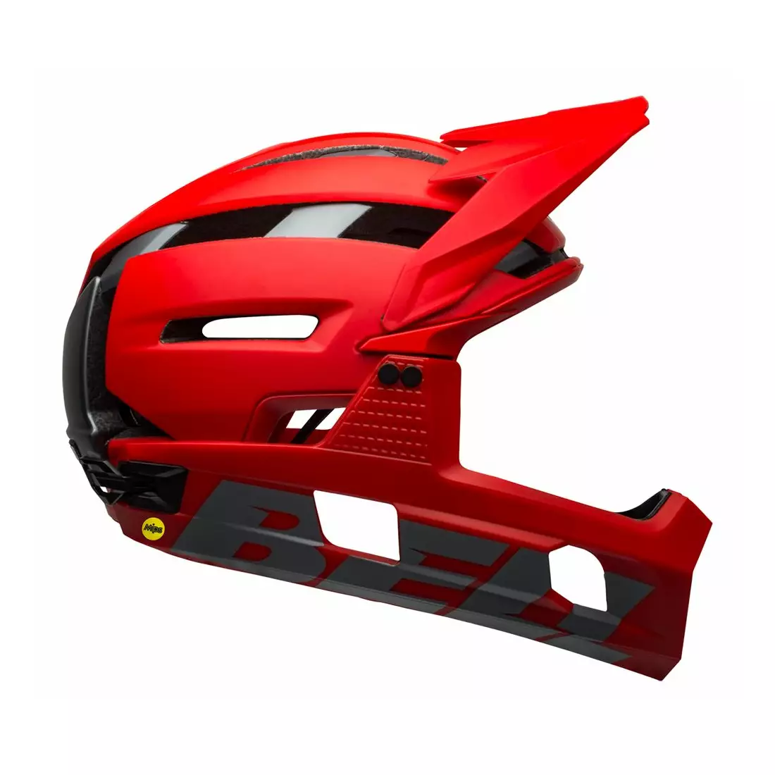 BELL SUPER AIR R MIPS SPHERICAL celoobličejová cyklistická helma, matte gloss red gray