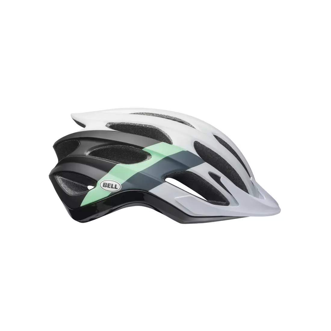 Cyklistická helma mtb BELL DRIFTER logic matte gloss white black mint 