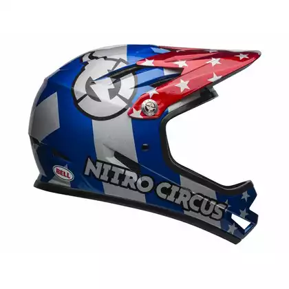 Helma full face BELL SANCTION nitro circus gloss silver blue red 