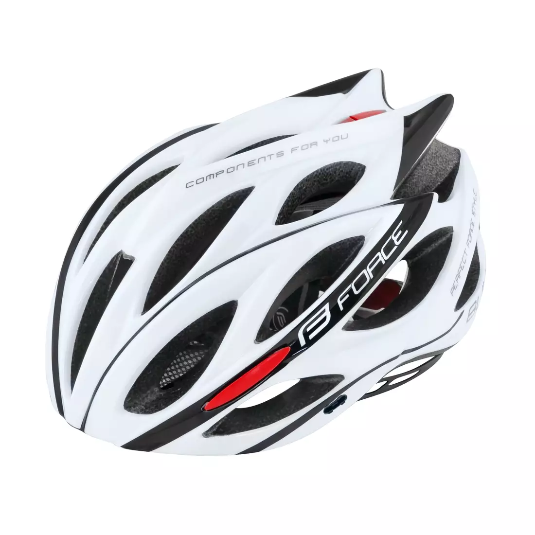 FORCE BULL Cyklistická helma white-black