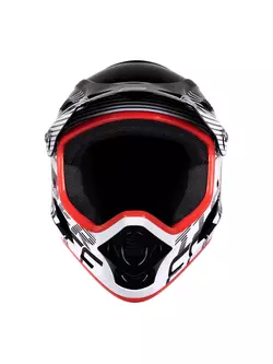 FORCE cyklistická helma TIGER downhill, černo-bílo-červená 902102