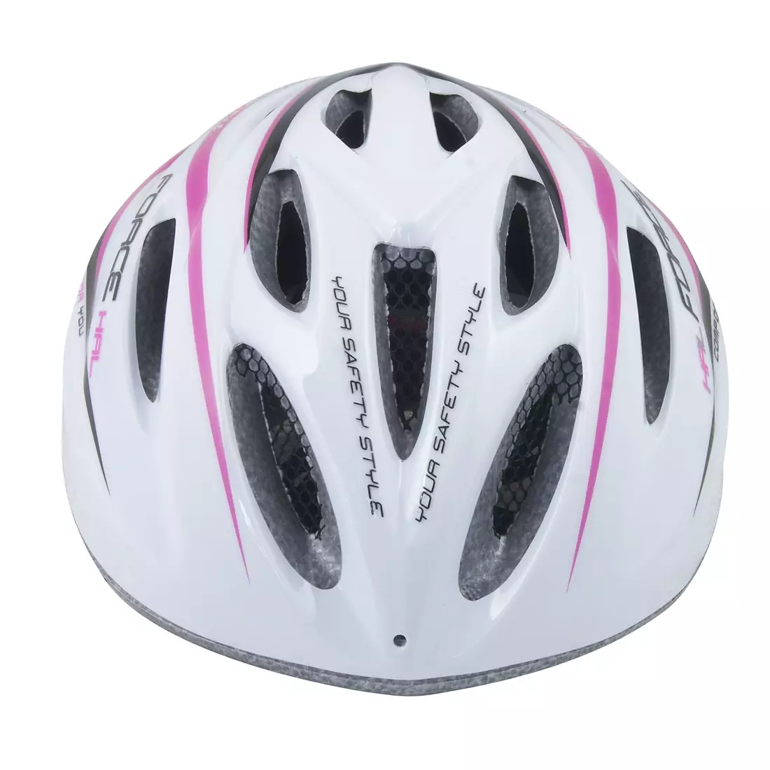 FORCE dámská cyklistická přilba Hal, růžovo-bílá, 902489