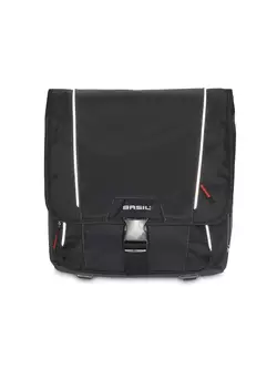 Jeden městský cyklistický kufr BASIL SPORT DESIGN COMMUTER BAG 18L, tablet/notebook, upevnění na háčky Hook-On System, voděodolný polyester, black  BAS-17580