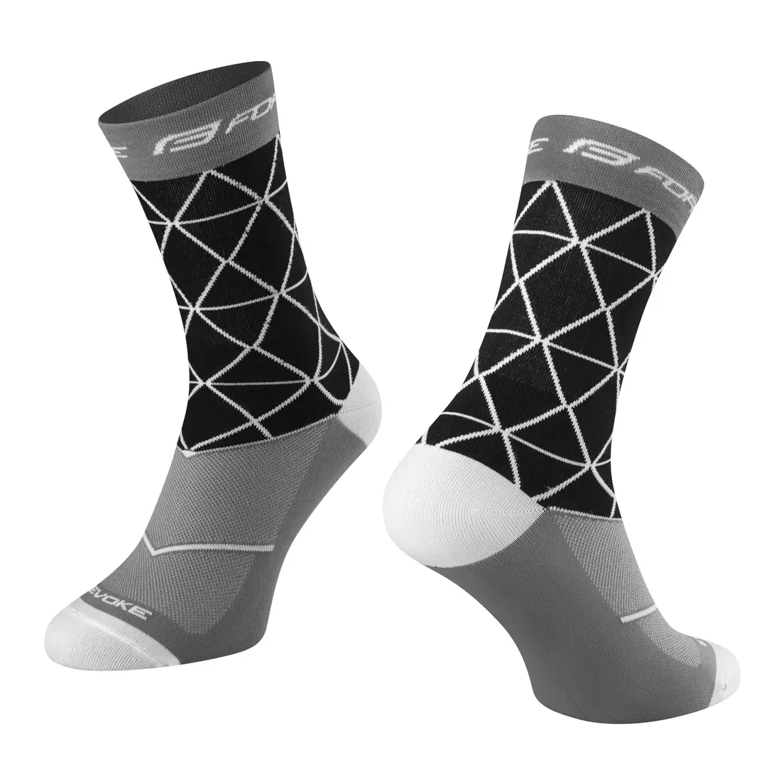 FORCE EVOKE vysoké sportovní ponožky černá a šedá 9009118