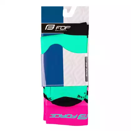 FORCE vysoké sportovní ponožky wave růžovo-zelená 9009115