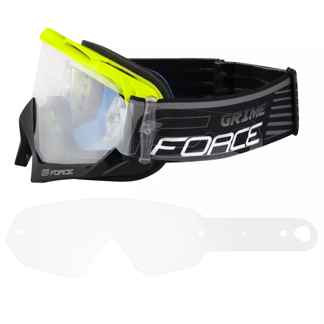 FORCE cyklistické brýle downhill grime fluor-černá 90893