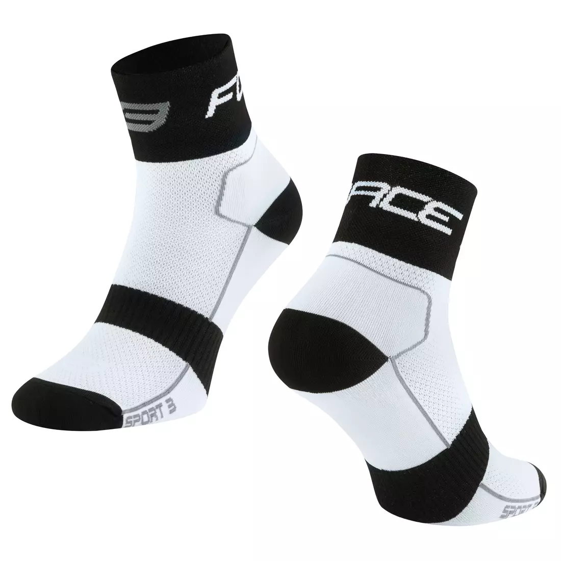 FORCE nízké cyklistické ponožky sport 3 Černý a bílý 9009019