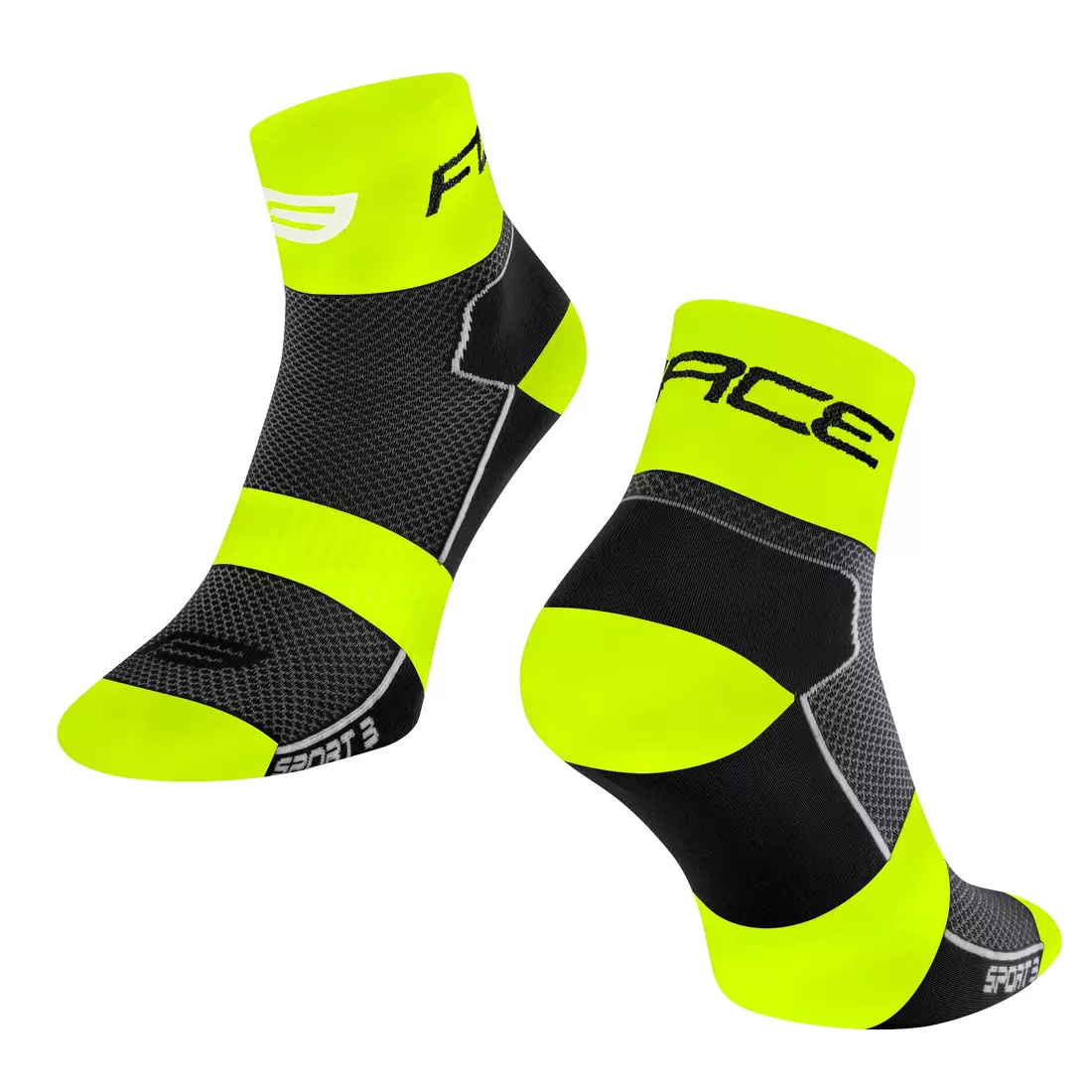 FORCE nízké cyklistické ponožky sport 3 black-fluo 9009025