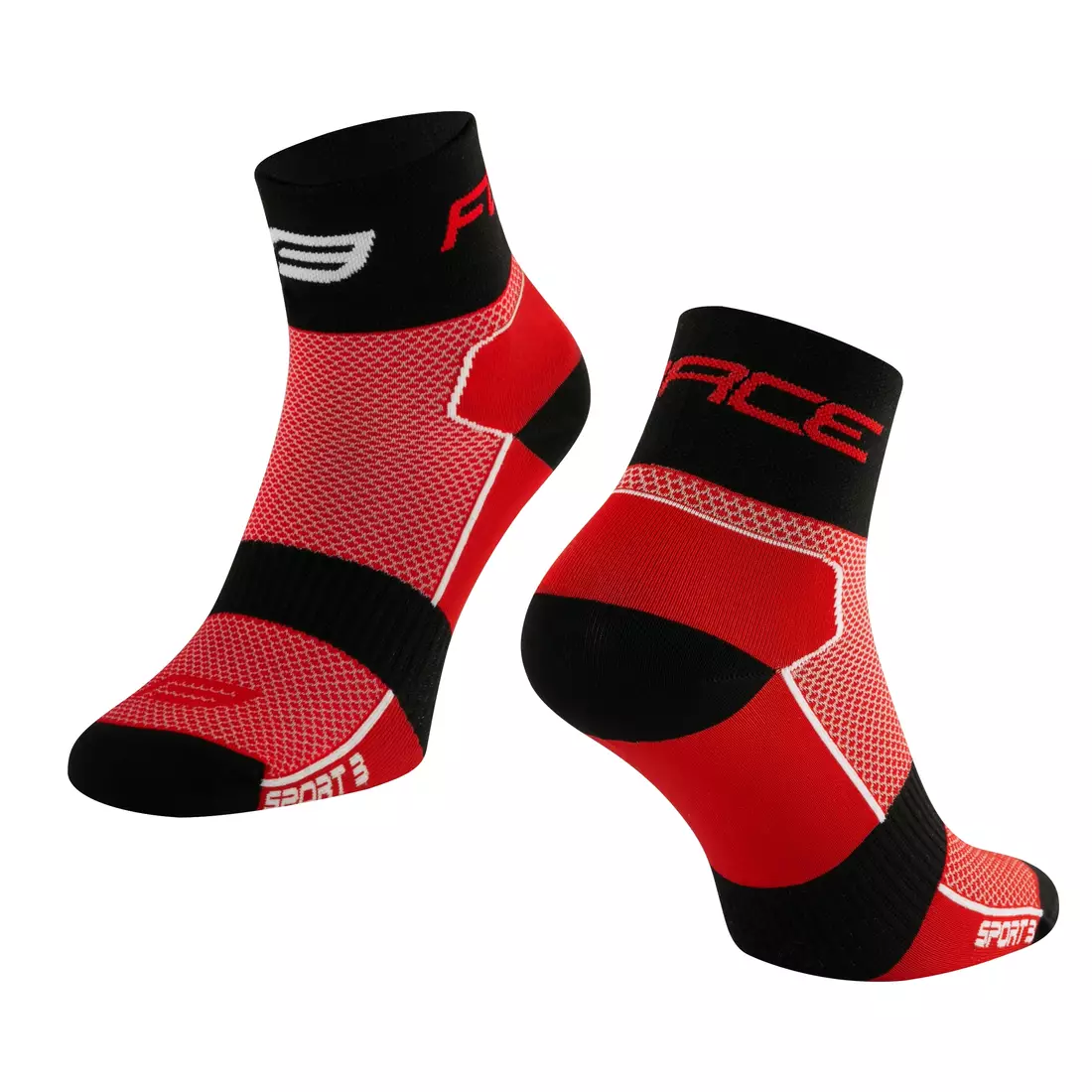 FORCE nízké cyklistické ponožky sport 3 červená černá 9009017