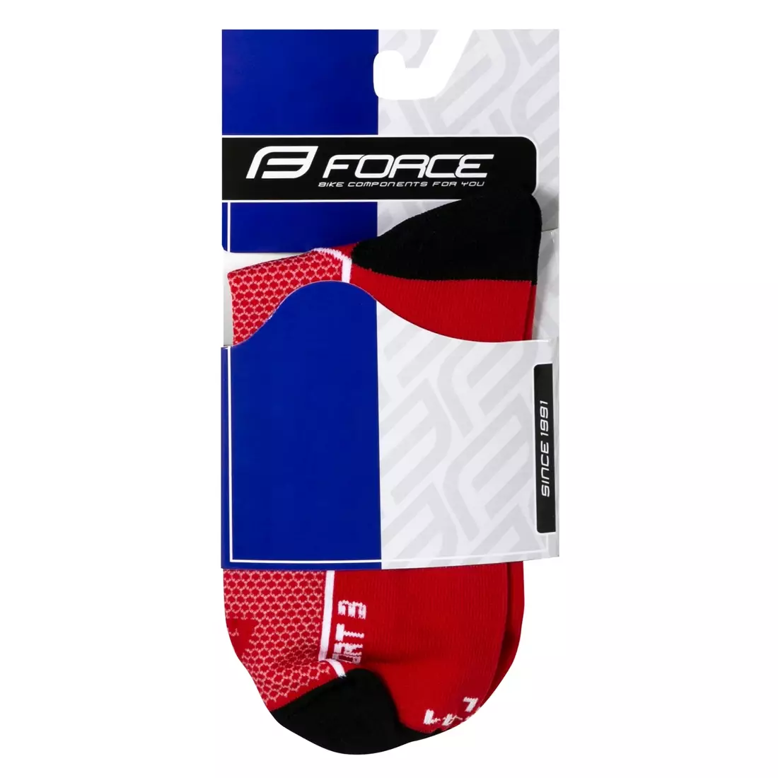 FORCE nízké cyklistické ponožky sport 3 červená černá 9009017