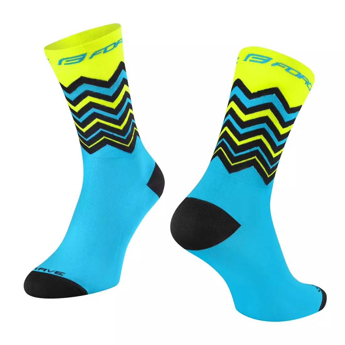 FORCE vysoké sportovní ponožky wave fluorově modrá 9009111