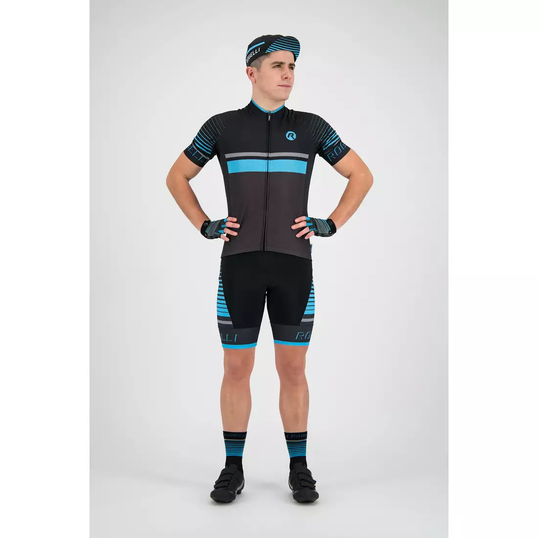 ROGELLI HERO 001.262 pánský cyklistický dres šedo-černo-modrý