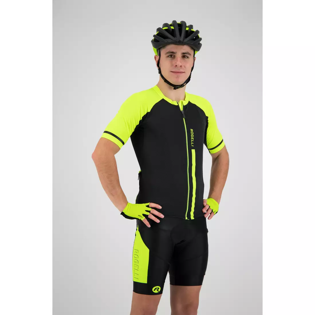 Rogelli Evo 001.093 Pánský cyklistický dres černá/Fluor  
