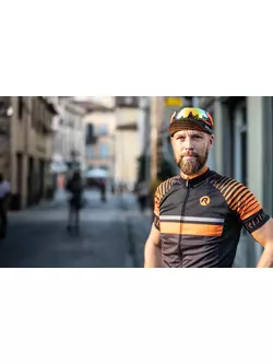 Rogelli HERO 001.264 pánský cyklistický dres šedá / černá / oranžová