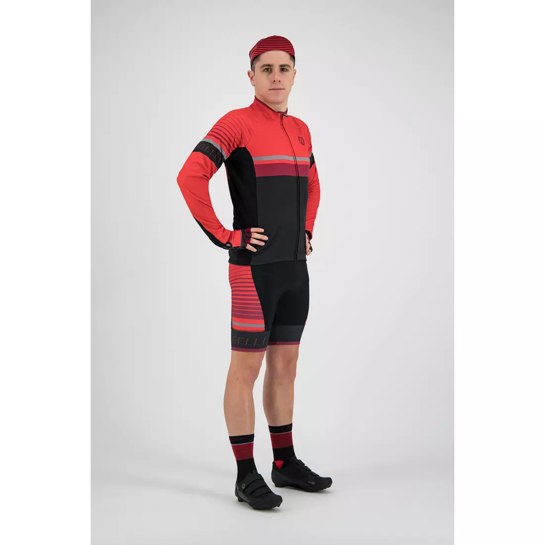 Rogelli HERO 001.267 Cyklistická halenka černá / červená / vínová