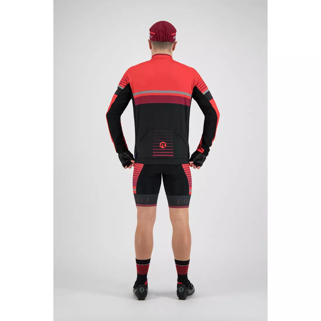 Rogelli HERO 001.267 Cyklistická halenka černá / červená / vínová