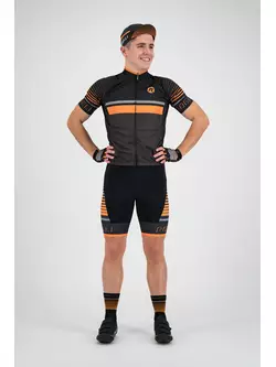 Rogelli HERO 002.239 Pánské cyklistické kraťasy Hero Hero Black / Grey / Orange
