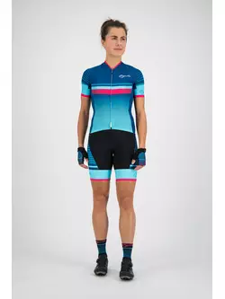 Rogelli Impress 010.160 dámský cyklistický dres modrý / růžový