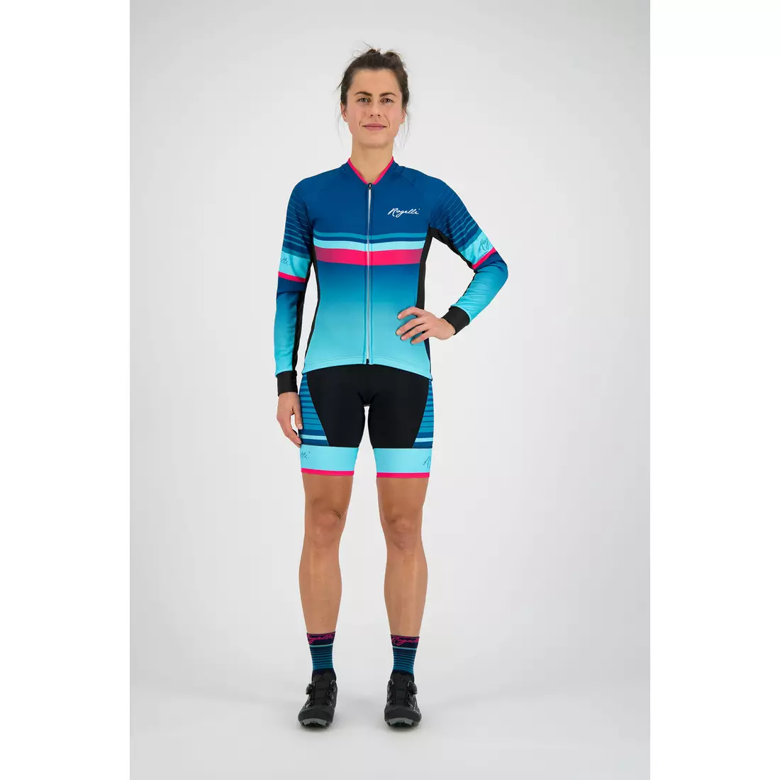 Rogelli Impress 010.190 Dámský cyklistický dres modrý / růžový