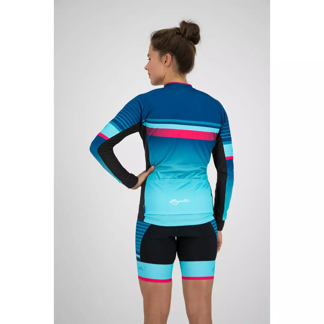 Rogelli Impress 010.190 Dámský cyklistický dres modrý / růžový