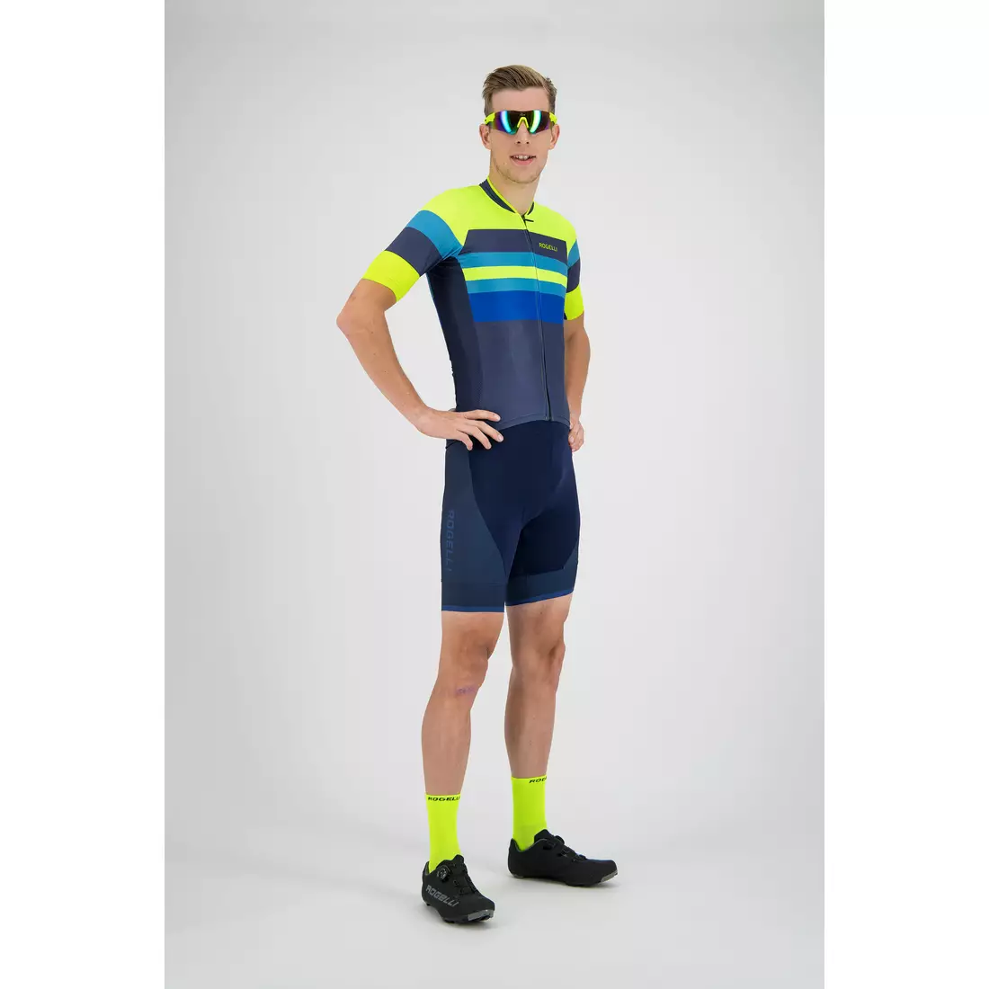 Rogelli PEAK 001.326 pánský cyklistický dres Blue / Fluor