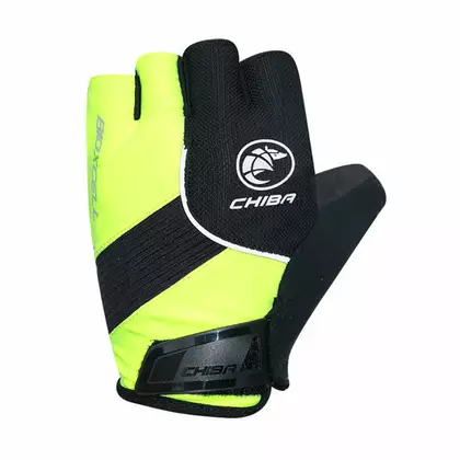 CHIBA cyklistické rukavice bioxcell neon žlutá 3060120
