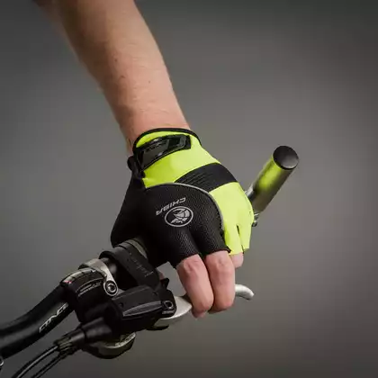 CHIBA cyklistické rukavice bioxcell neon žlutá 3060120