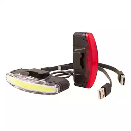 Sada lampy SPANNINGA ARCO USB přední 80 lumenů, ARCO USB zadní 30 lumenů černá (NEW) SNG-999176