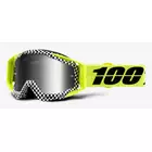 100% cyklistické brýle racecraft andre (stříbrné zrcadlové sklo Anti-Fog + průhledné sklo Anti-Fog + 10 smyků) STO-50110-315-02