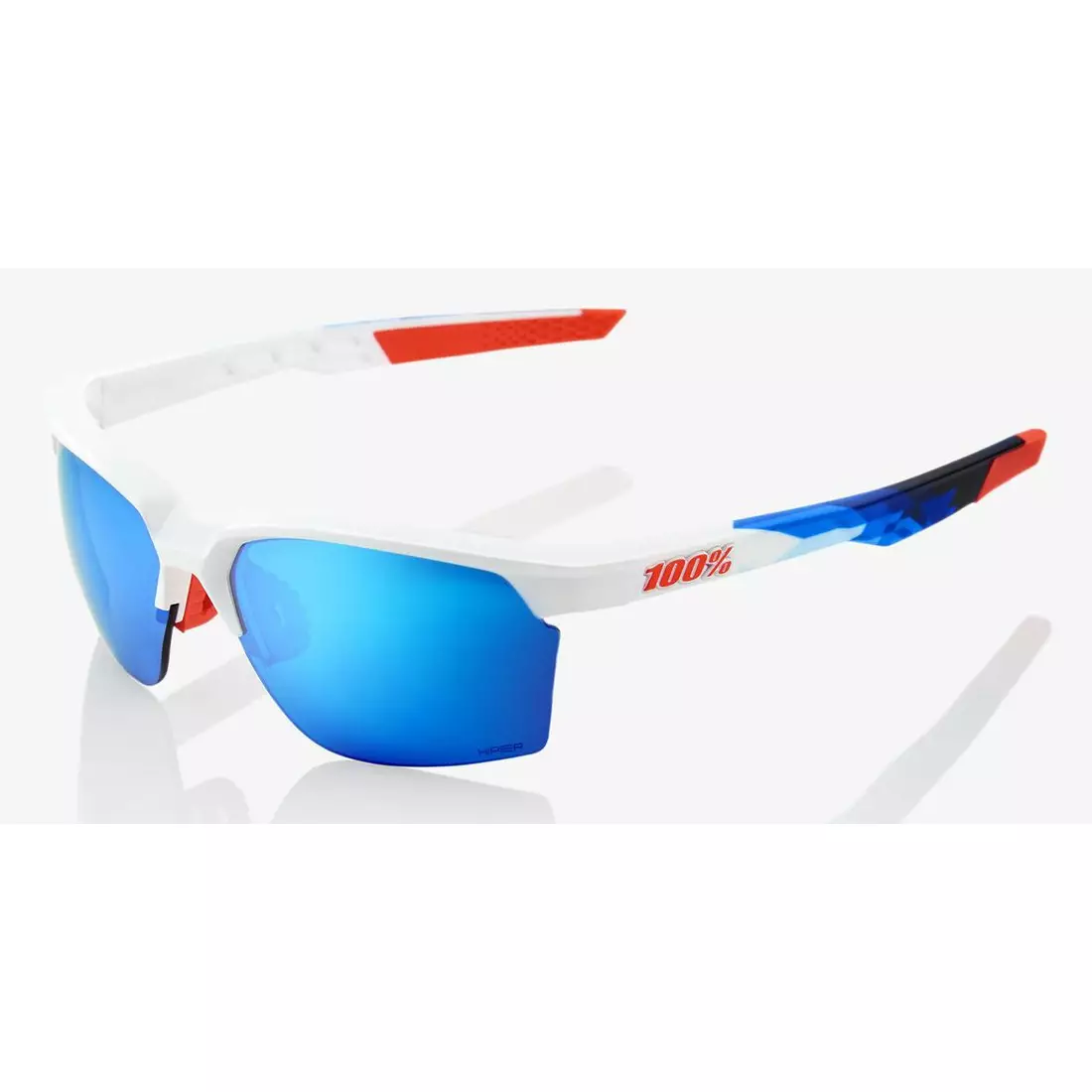 100% sportovní brýle sportcoupe matte white/geo pattern HiPER blue multilayer mirror lens + clear lens STO-61020-085-75
