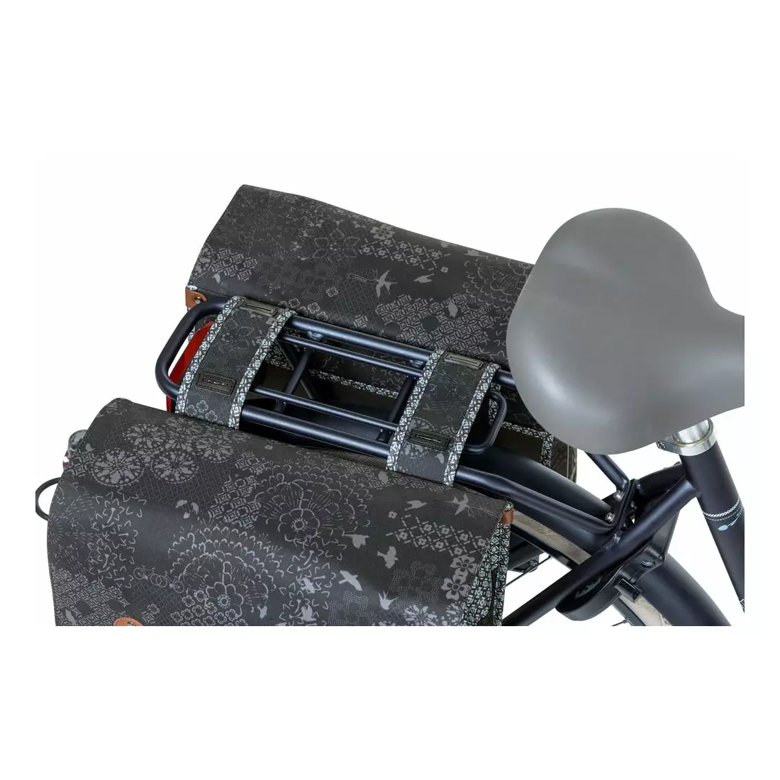 BASIL dvojitý zadní nosič jízdních kol boheme double bag 35L charcoal BAS-18013