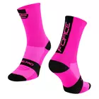 FORCE cyklistické / sportovní ponožky LONG PRO, růžový, 9009057