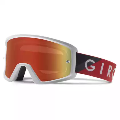 GIRO cyklistické brýle blok mtb red grey (grey cobalt 10% S3 + clear 99% S0) připoutání k smyku GR-7086550