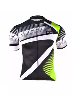 KAYMAQ M27 SPEED pánský cyklistický dres s krátkým rukávem black-fluor green