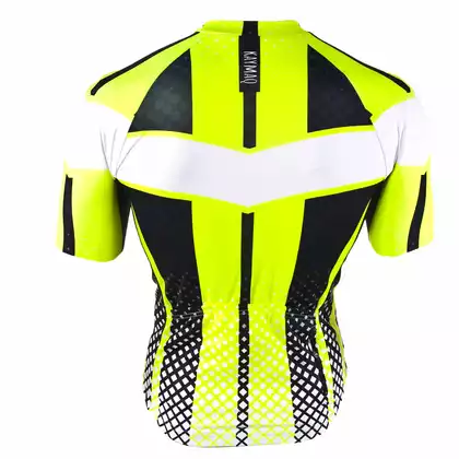 KAYMAQ M7 pánský cyklistický dres s krátkým rukávem, bílo-fluor žlutě
