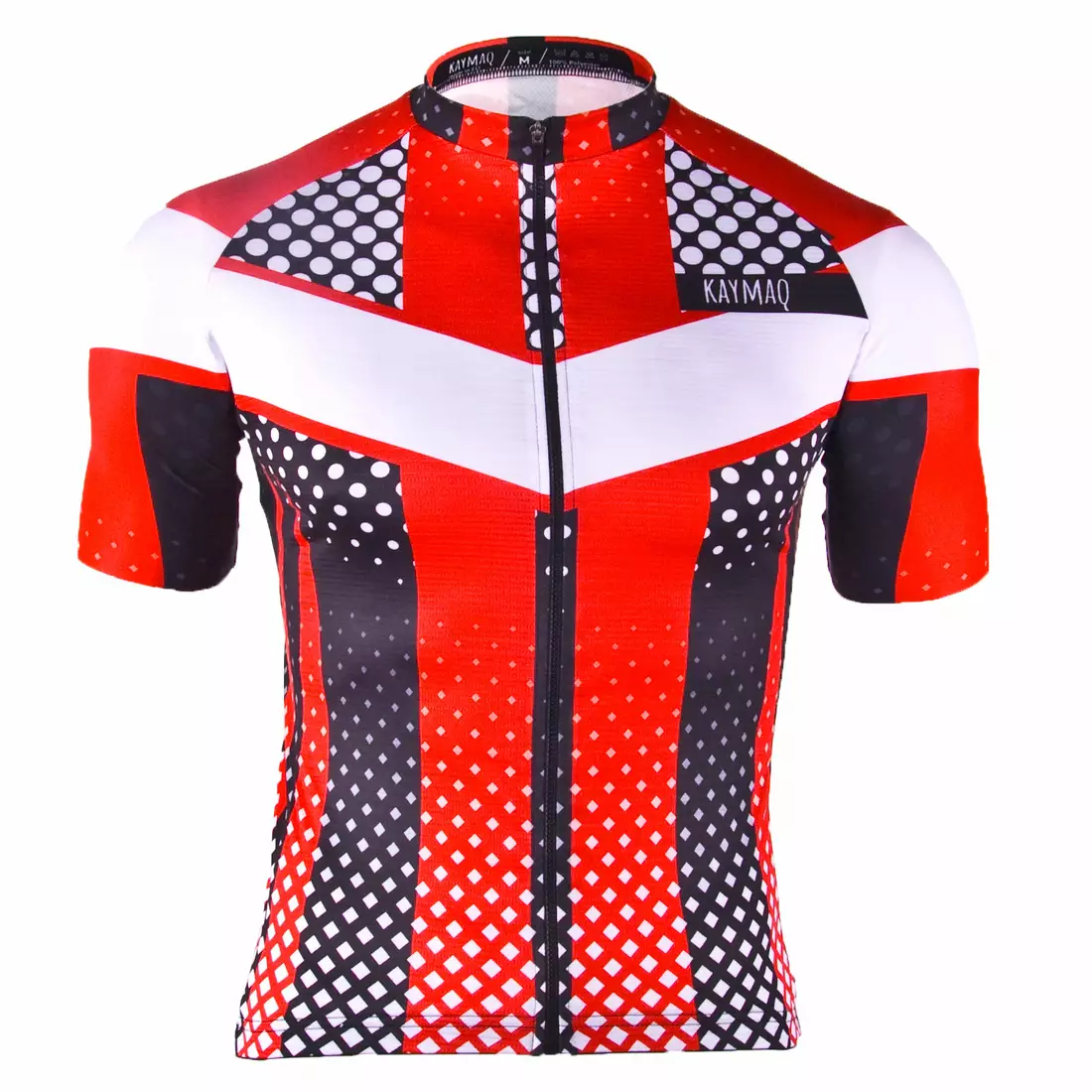 KAYMAQ M7 pánský cyklistický dres s krátkým rukávem bílo-červený