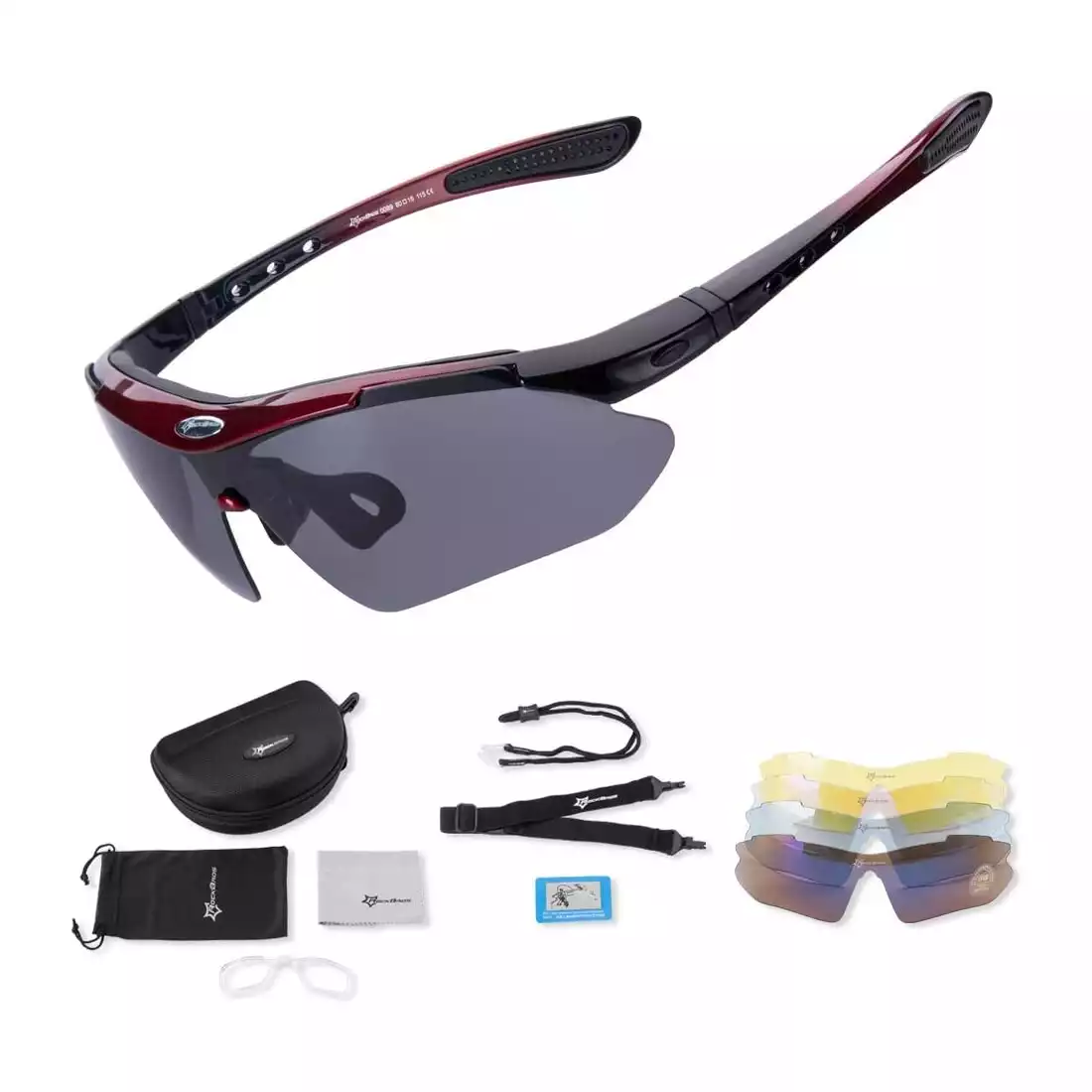 RockBros 10001 okulary rowerowe / sportowe z polaryzacją 5 soczewek wymiennych białe