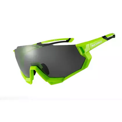 Rockbros 10133 Cyklistické / sportovní brýle s 5 výměnnými čočkami polarizovanými zelená