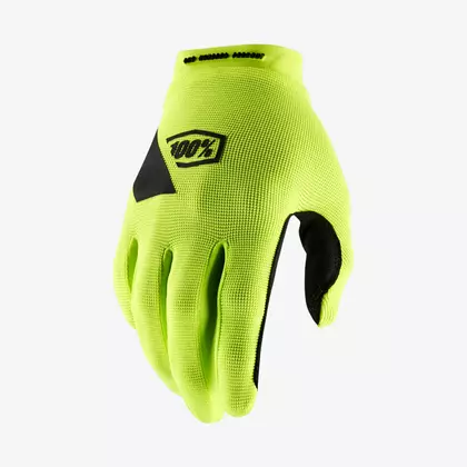 100% cyklistické rukavice ridecamp fluor žlutá STO-10018-004-12
