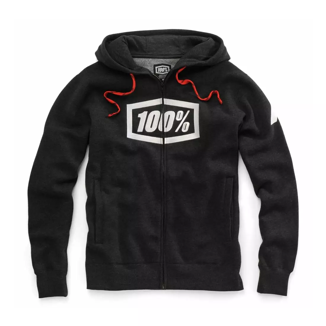100% pánská sportovní mikina syndicate hooded zip black heather white STO-36017-181-10