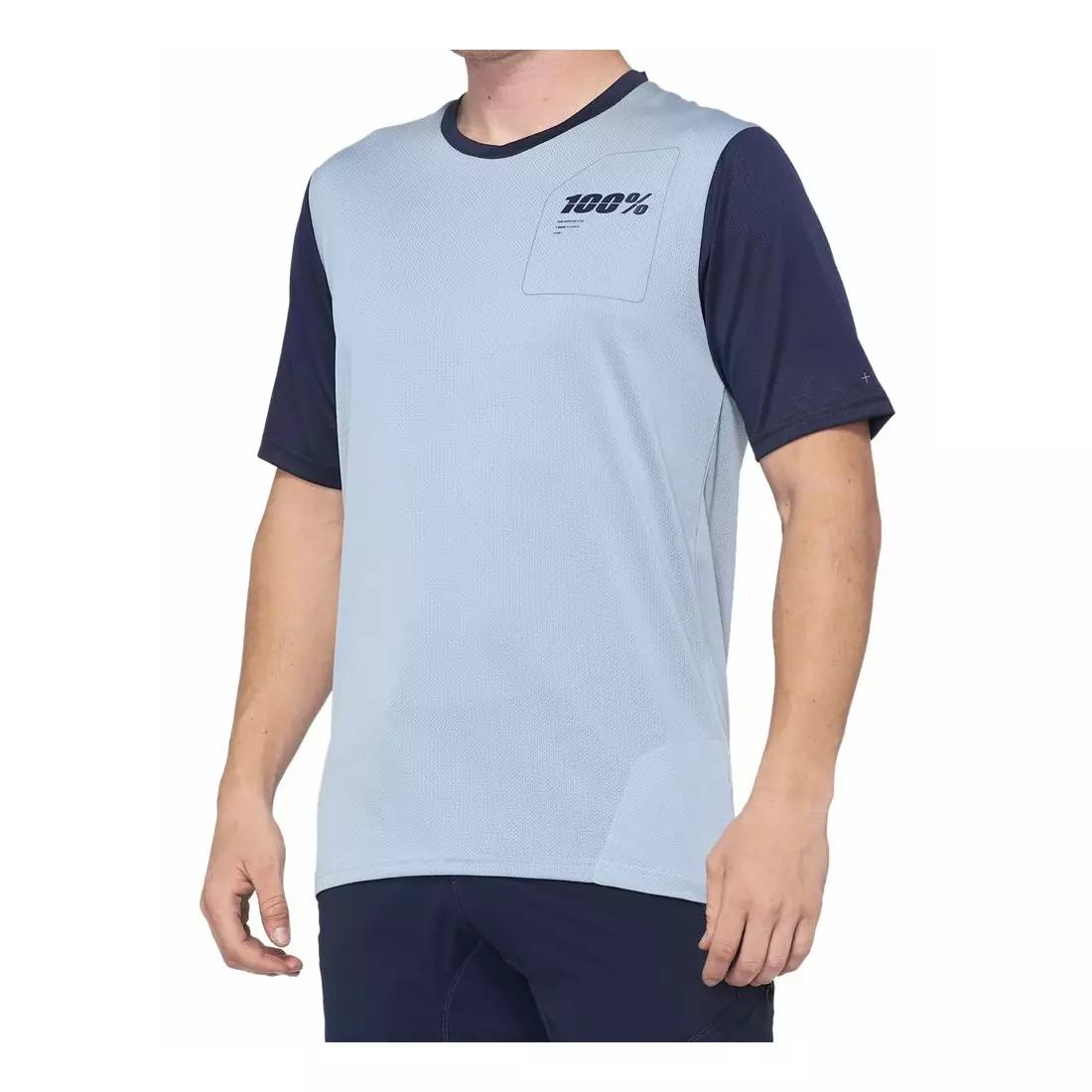 100% pánské tričko s krátkým rukávem ridecamp light slate navy STO-41401-249-10
