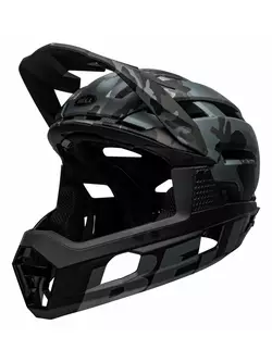 BELL SUPER AIR R MIPS SPHERICAL celoobličejová cyklistická helma, matte gloss black camo
