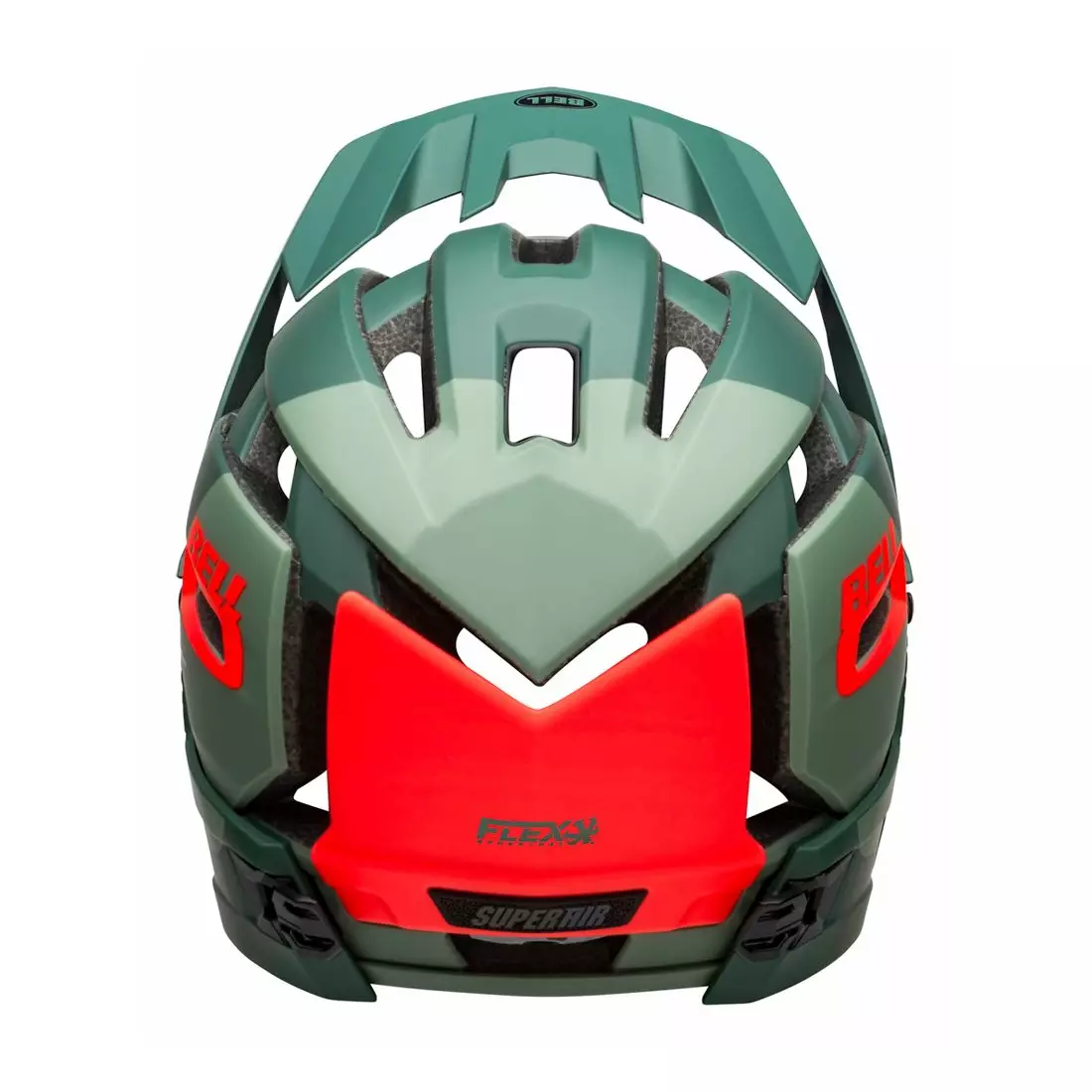 BELL SUPER AIR R MIPS SPHERICAL celoobličejová cyklistická helma, matte gloss green infrared