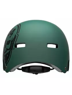 BELL cyklistická helma bmx local mate green black skull BEL-7113923