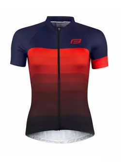 FORCE ASCENT dámský cyklistický dres červený a tmavě modrý 9001314
