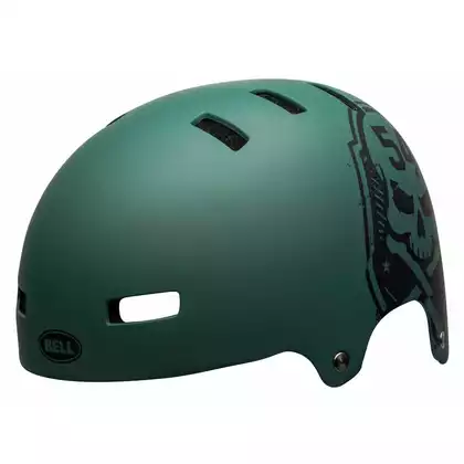 BELL cyklistická helma bmx local mate green black skull BEL-7113923