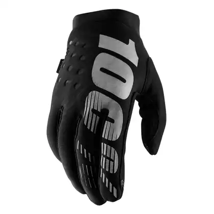 Rękawiczki 100% BRISKER Glove black grey roz. L (długość dłoni 193-200 mm) (NEW) STO-10016-057-12