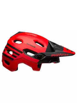BELL SUPER DH MIPS SPHERICAL helma na kola s plným obličejem, fasthouse matte gloss red black